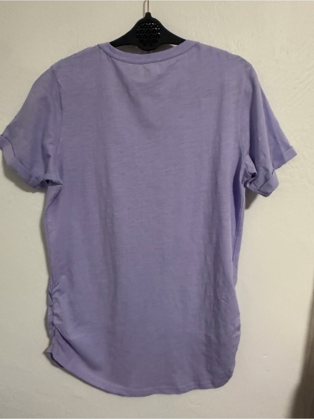 Pact Maternity Organic Cotton Lavender Ruched Side Tee Top Women’s Large - Picture 6 of 9